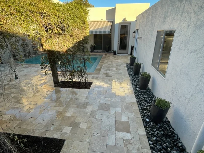 Travertine Paver Patios in Tempe, AZ