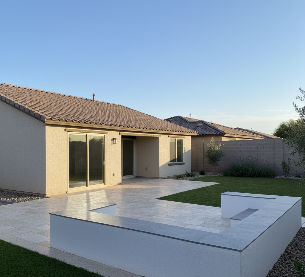 Travertine Paver Patios in Tempe, AZ