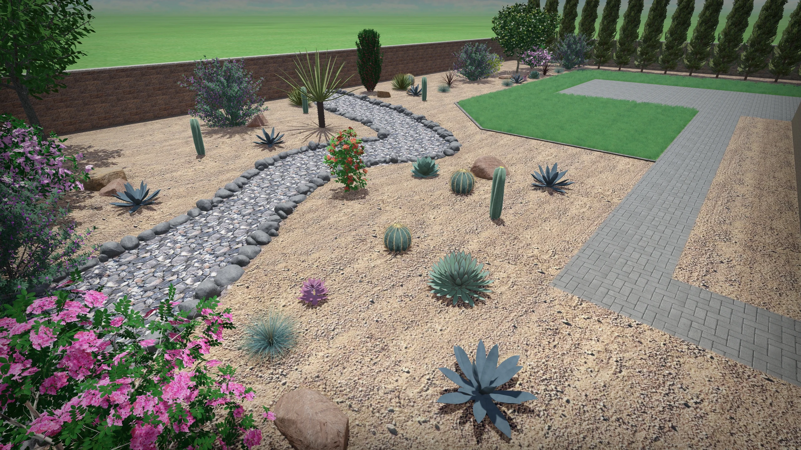 Custom paver patio and hardscaping in Anthem, Arizona by TJ Landscape