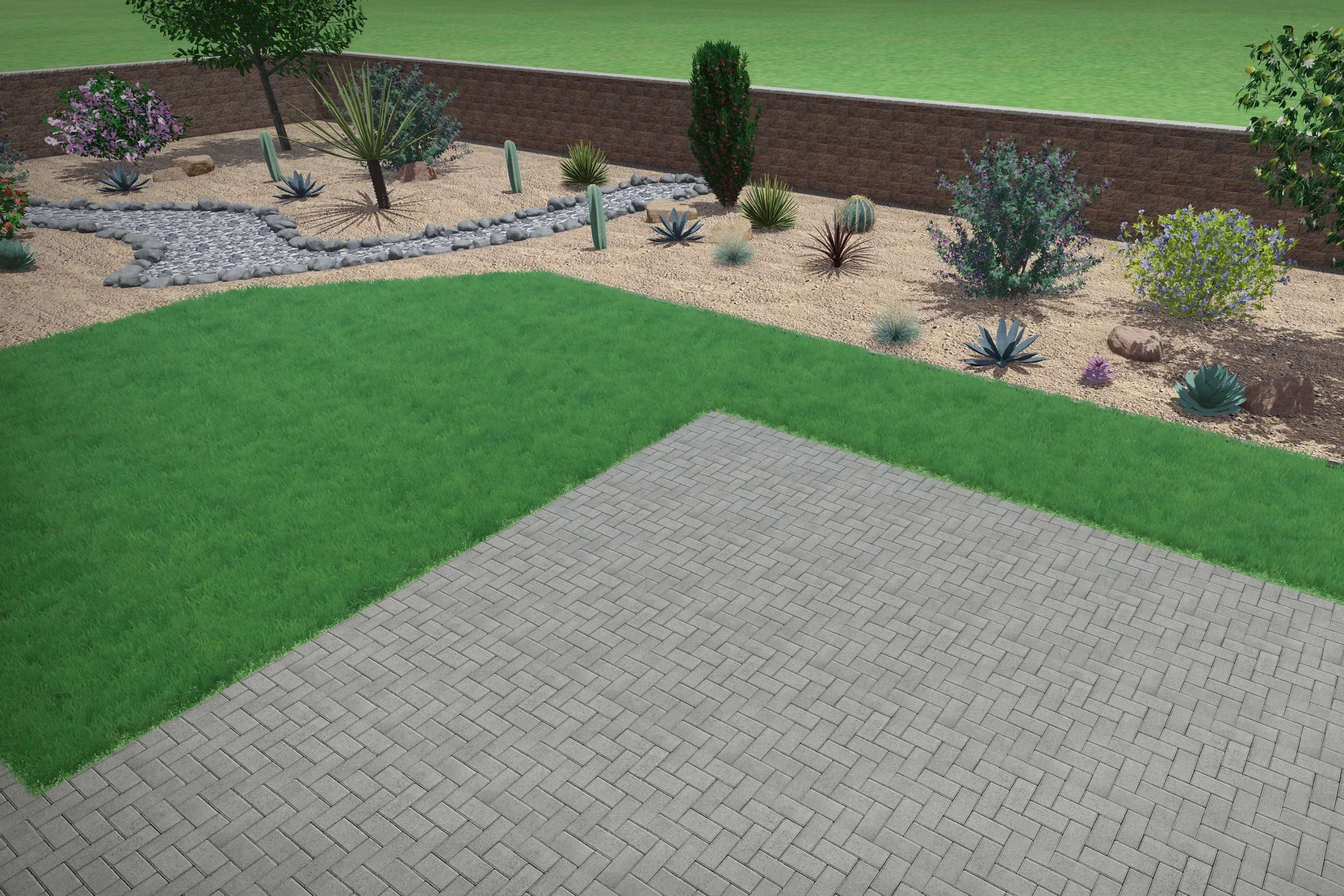 Custom paver patio and hardscaping in Apache Junction, Arizona by TJ Landscape