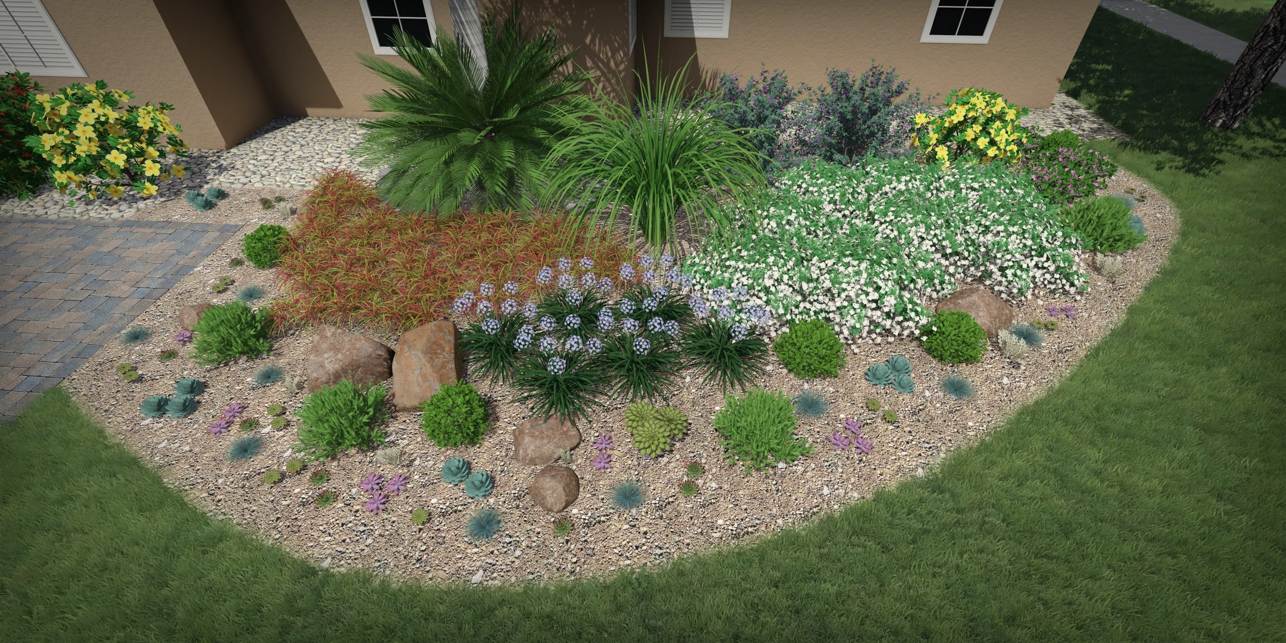Custom paver patio and hardscaping in New River, Arizona by TJ Landscape