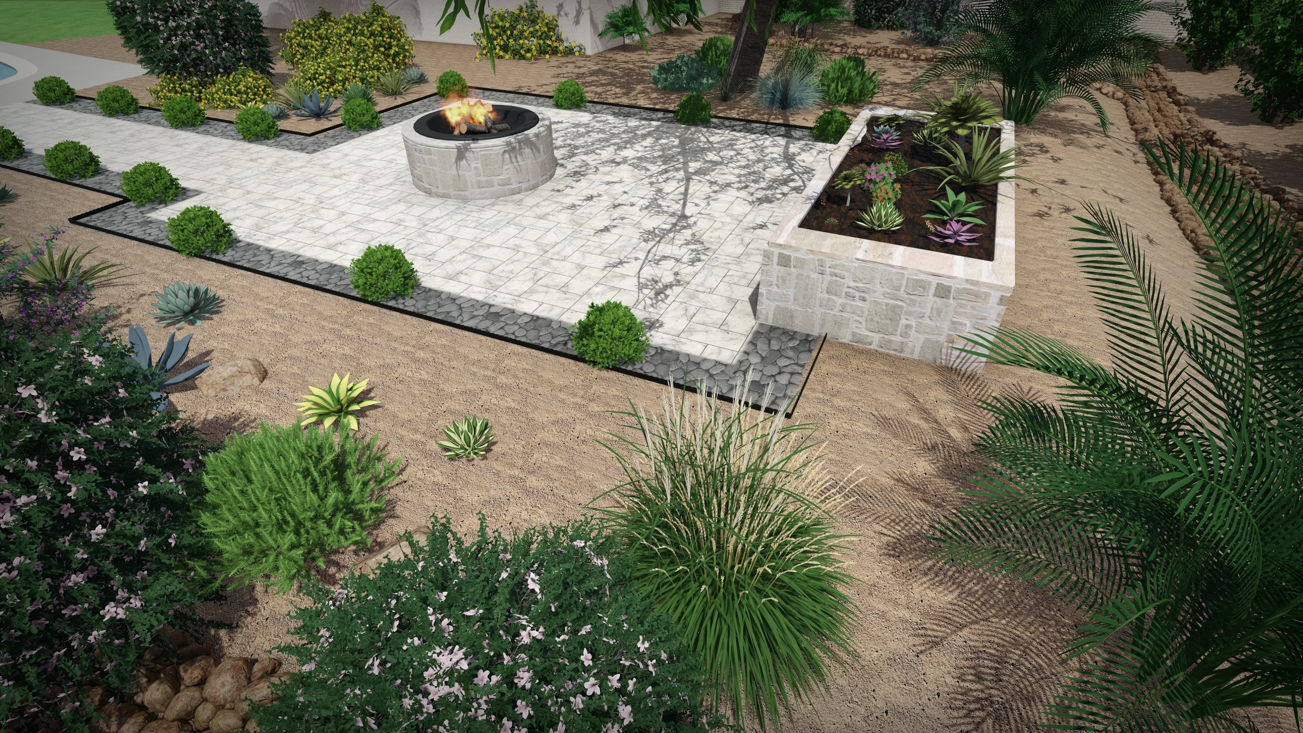 Custom paver patio and hardscaping in Gilbert, Arizona by TJ Landscape